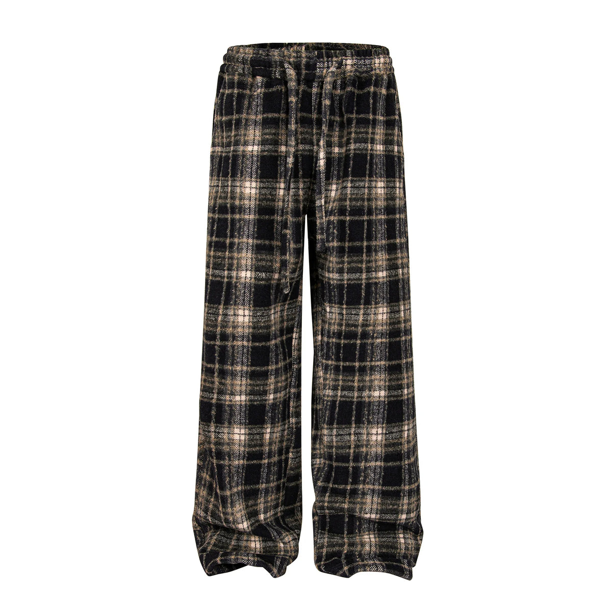 Unisex Retro Loose-Fit Cargo Pants – Classic Plaid & Stripe Design, Multi-Pocket Casual Trousers, Urban Streetwear