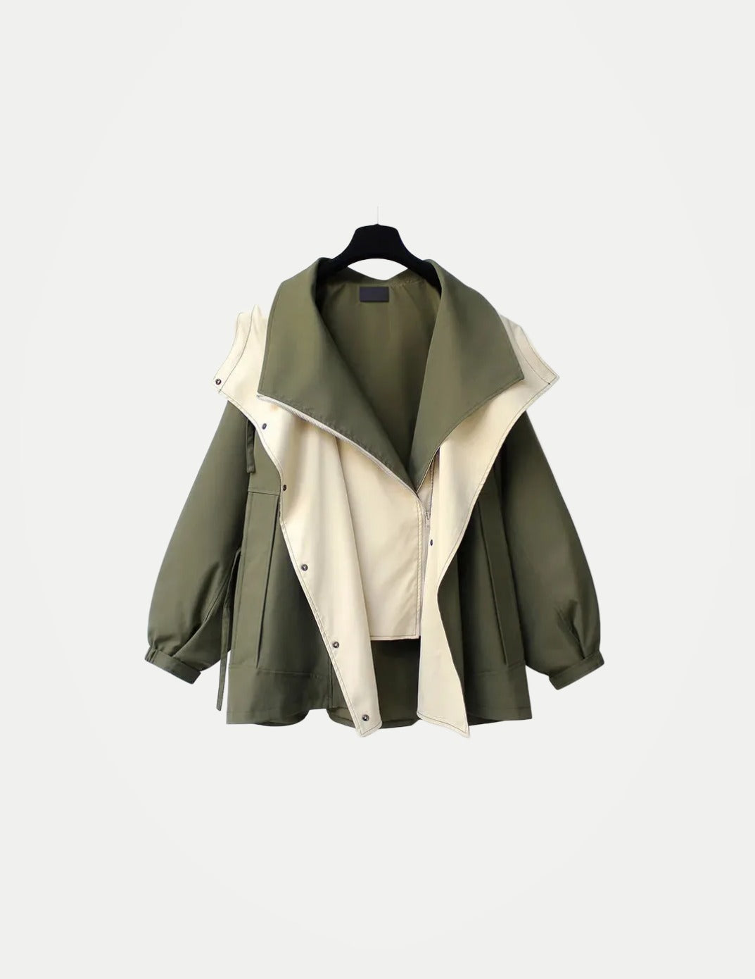 Women’s Korean-Style Windbreaker Jacket – Medium-Length Casual Tooling Coat, Spring & Autumn Fashion Outerwear