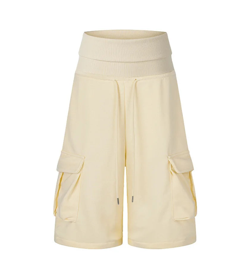 Women’s Summer Wide-Leg Pants – Loose Drapey Casual Trousers with Pockets, American-Style Sporty Streetwear