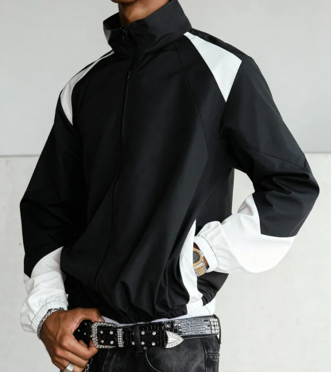 Men's Colour-Block Windproof Jacket – Lightweight Wear-Resistant Casual Travel Coat