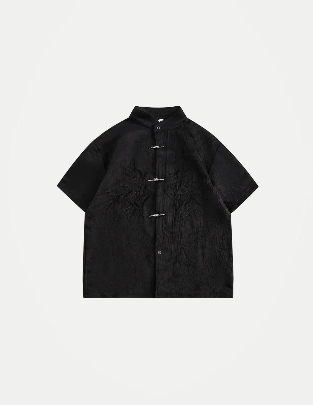 Men’s Chinese Embroidered Shirt – Stand Collar Tang-Inspired Short-Sleeve Top | Modern Traditional Summer Style
