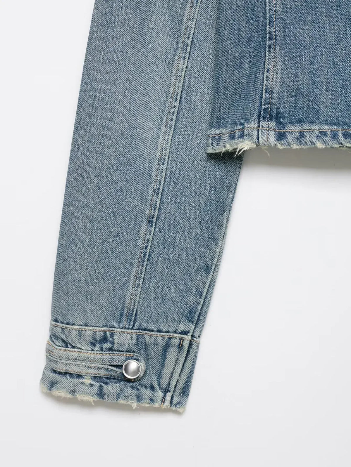 Women’s Vintage Denim Jacket – Double-Breasted Stand Collar Y2K Streetwear Coat