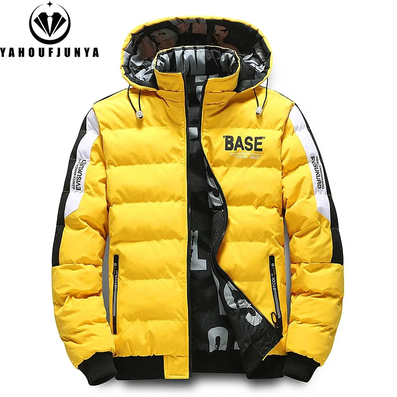 Men’s Winter Hooded Windbreaker Jacket – Thick Warm Outdoor Parka Coat, Casual Cold-Weather Outerwear