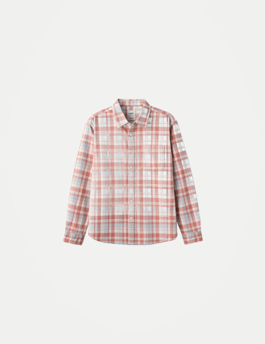 SIMWOOD Men’s Oversized Plaid Flannel Shirt – Loose Fit Long Sleeve Cotton Top