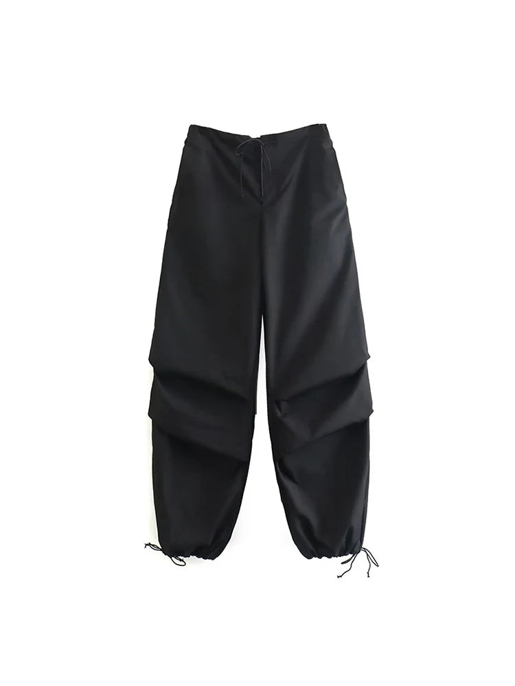 Women’s High-Waist Cargo Parachute Pants – Chic Jogger Trousers