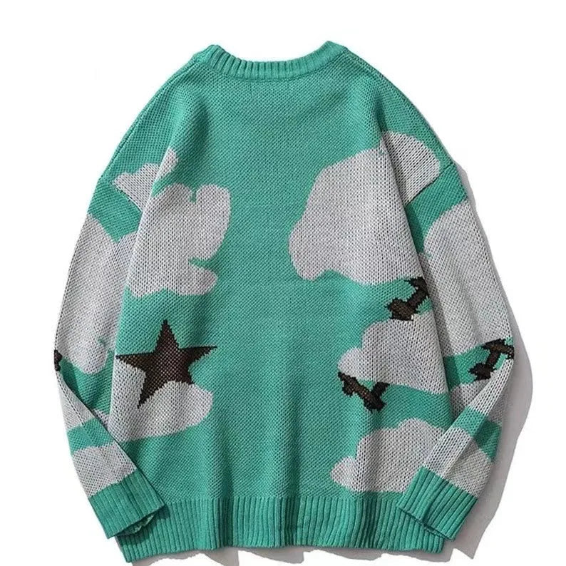 Women’s Y2K Punk Sweater – Loose-Fit O-Neck Jumper | Autumn & Winter Streetwear Knit Top