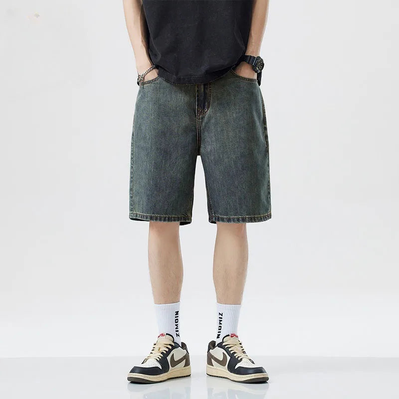 Men's Classic Stretch Denim Shorts – Straight Leg Summer Jorts