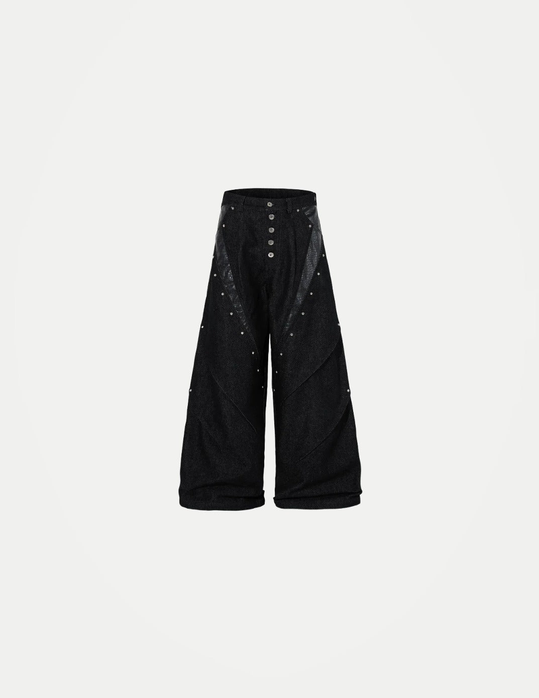 American High-Street Rivet Jeans – Single-Breasted Workwear Trousers | Casual Streetwear