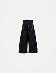 American High-Street Rivet Jeans – Single-Breasted Workwear Trousers | Casual Streetwear