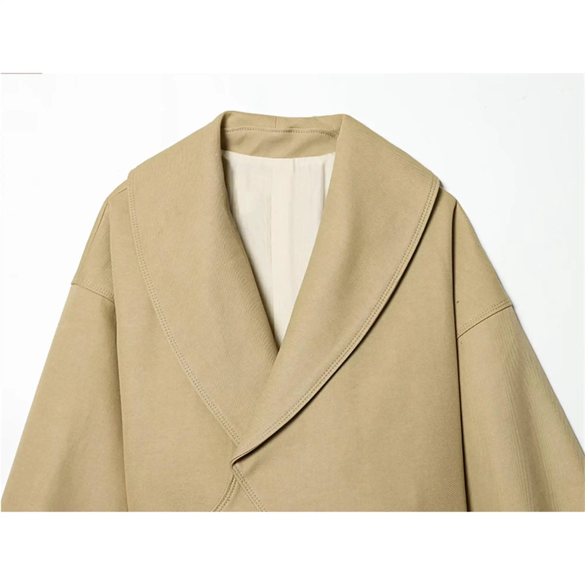 Women’s Lapel Bomber Jacket – Spring/Autumn Solid Coat