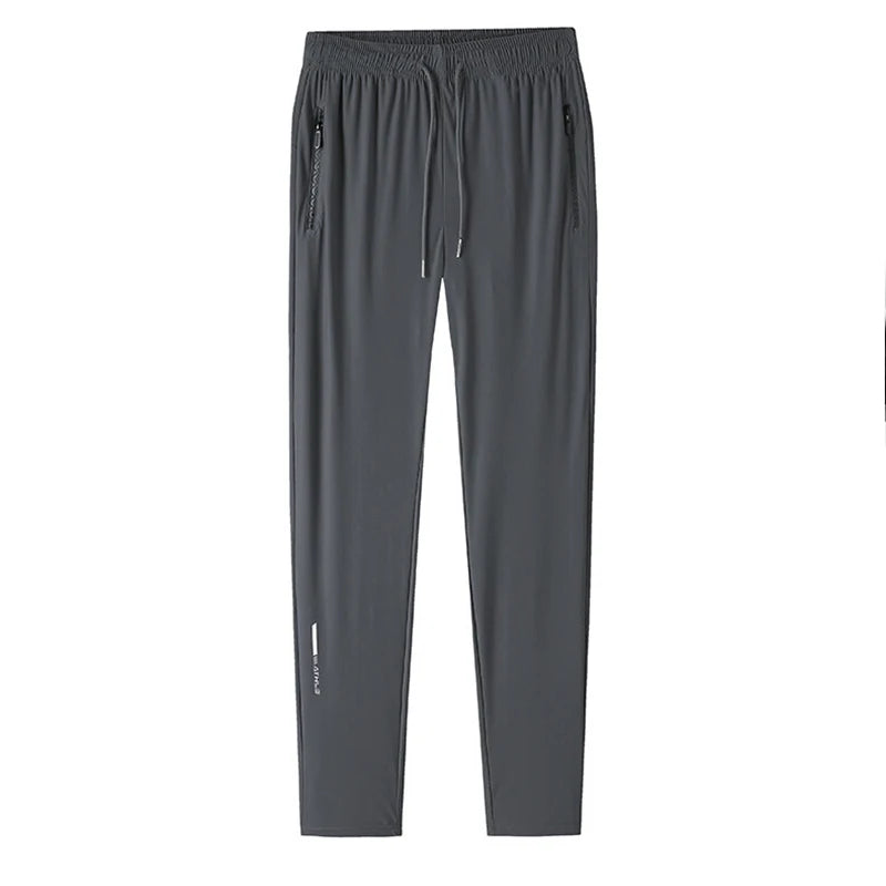 Men’s Ice Silk Summer Pants – Lightweight Quick-Dry Stretch Casual Running Trousers