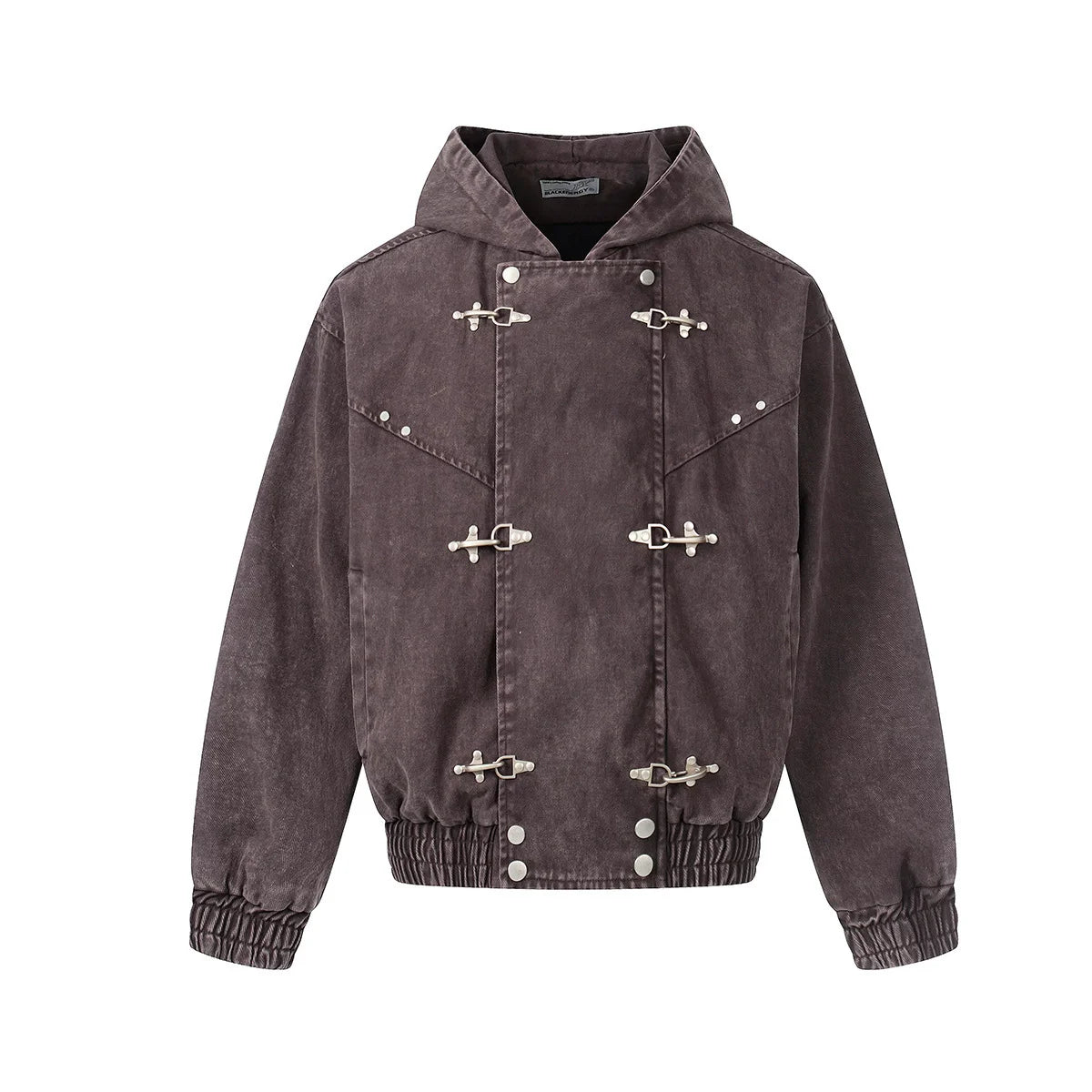 Men’s Vintage Washed Denim Jacket – Y2K Grunge Hooded Coat, Loose-Fit Hip Hop High Street Streetwear