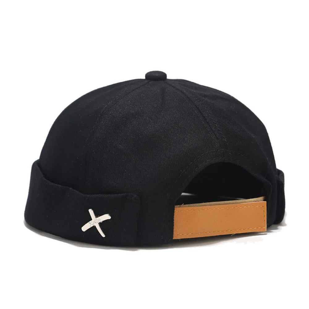 Unisex Cotton Brimless Skullcap – Retro Docker Hat, Hip Hop Streetwear Beanie for Summer & Outdoor Wear