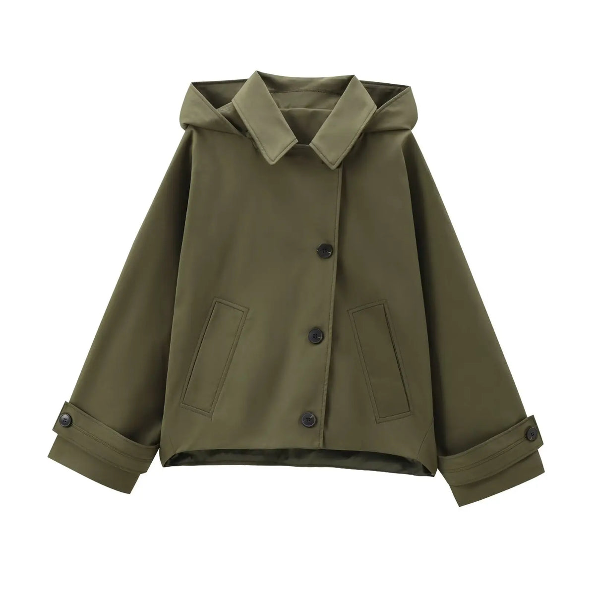 Women’s Hooded Trench Coat – Long Sleeve Windbreaker Jacket, Stylish Casual Winter Outerwear