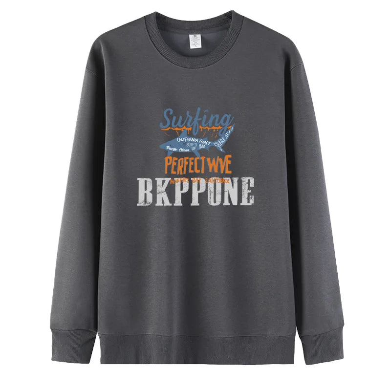 Unisex American Style Oversized Sweatshirt – Round Neck Long Sleeve Printed Pullover, Casual Streetwear Top