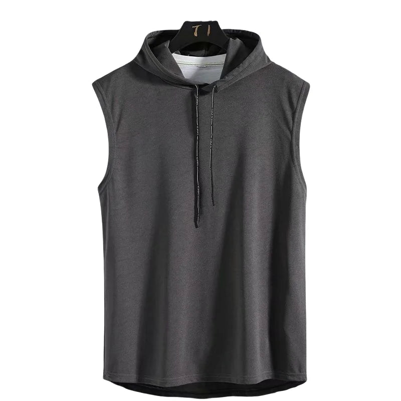 Men's Sleeveless Hooded Tank Top – Gym Bodybuilding Sports Vest