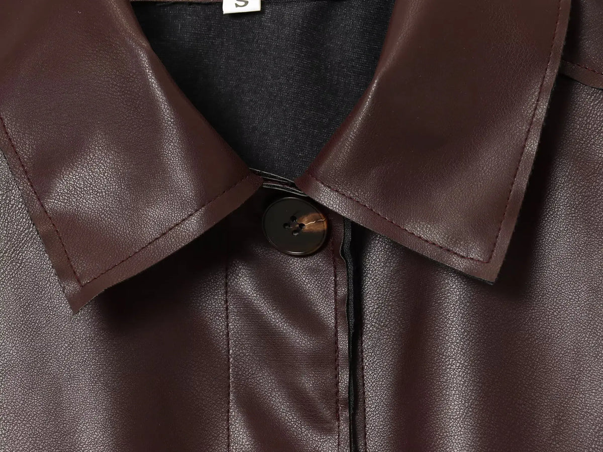 Women’s Autumn Casual Jacket – Solid Turn-Down Collar Coat with Pockets | Single-Breasted Streetwear Style