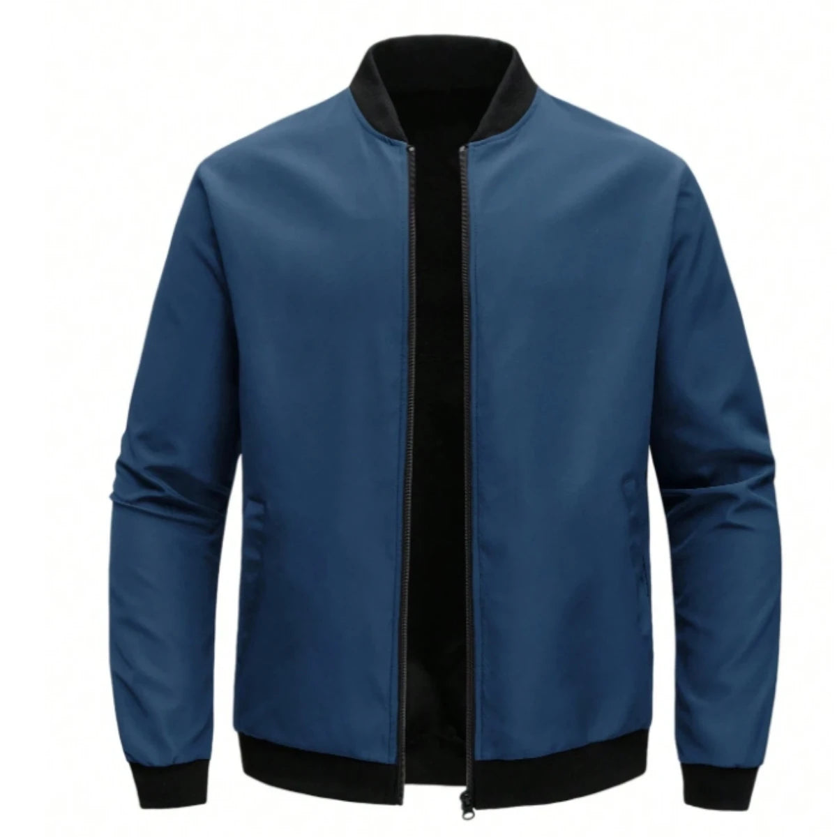 Men's Baseball Collar Solid Colour Jacket – Lightweight Business-Casual Short Coat for Spring & Autumn