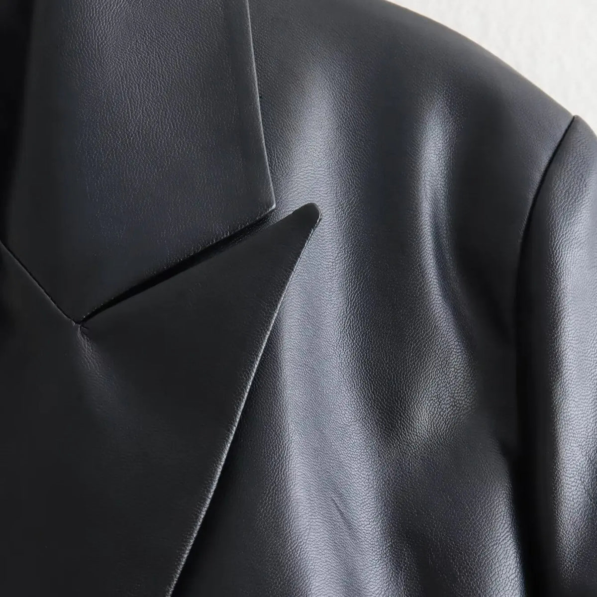 Women’s Premium Leather-Look Blazer – Elegant Long-Sleeve Suit Jacket | Versatile Autumn Fashion