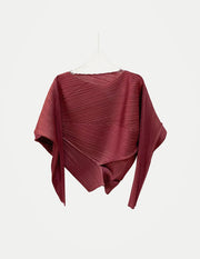 Women’s Miyake Pleated T-Shirt – Solid Color Slim-Fit Spring Top
