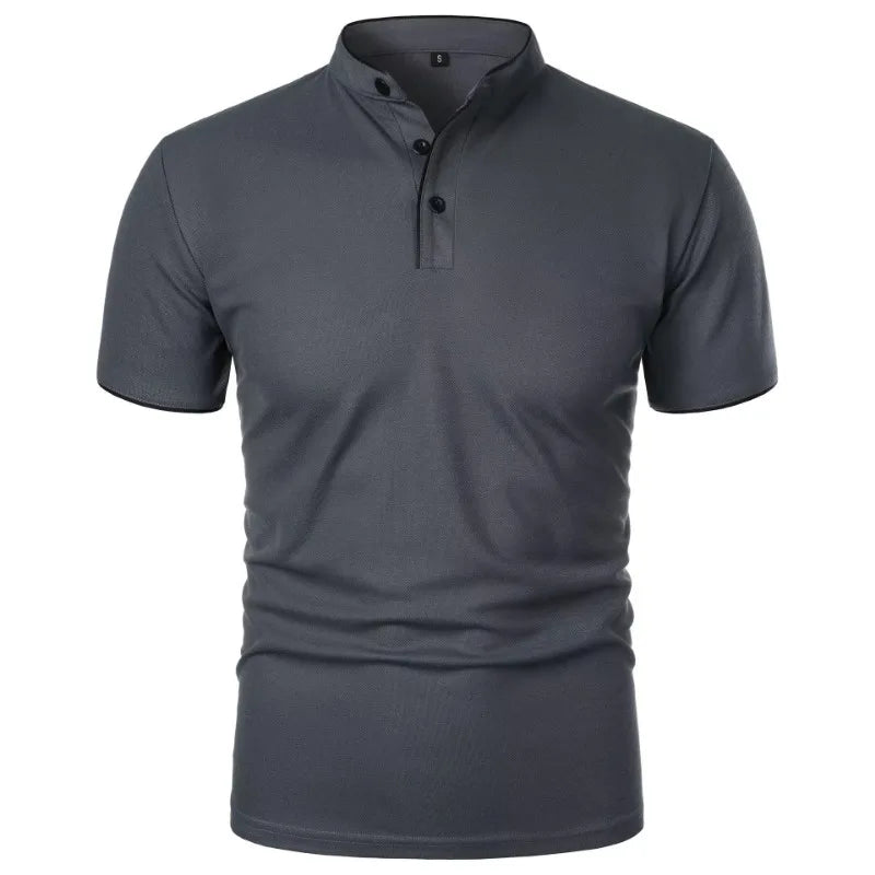Men’s Casual Polo Shirt – Short Sleeve Solid Color Oversized Top | Breathable Relaxed Summer Streetwear