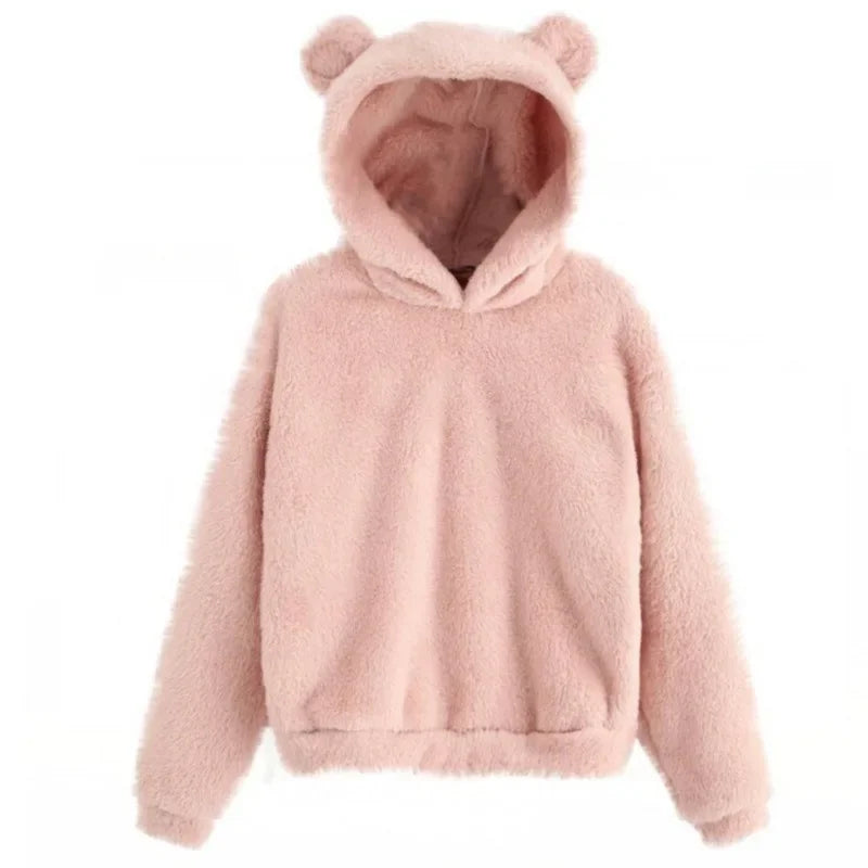 Women’s Rabbit Ear Hoodie – Cute Plush Warm Sweatshirt | Autumn & Winter