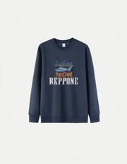 Unisex American Style Oversized Sweatshirt – Round Neck Long Sleeve Printed Pullover, Casual Streetwear Top