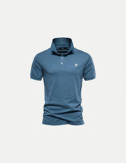 AIOPESON Men’s Premium 100% Cotton Polo – Short Sleeve Embroidered Shirt | Solid Color Summer Casual Style