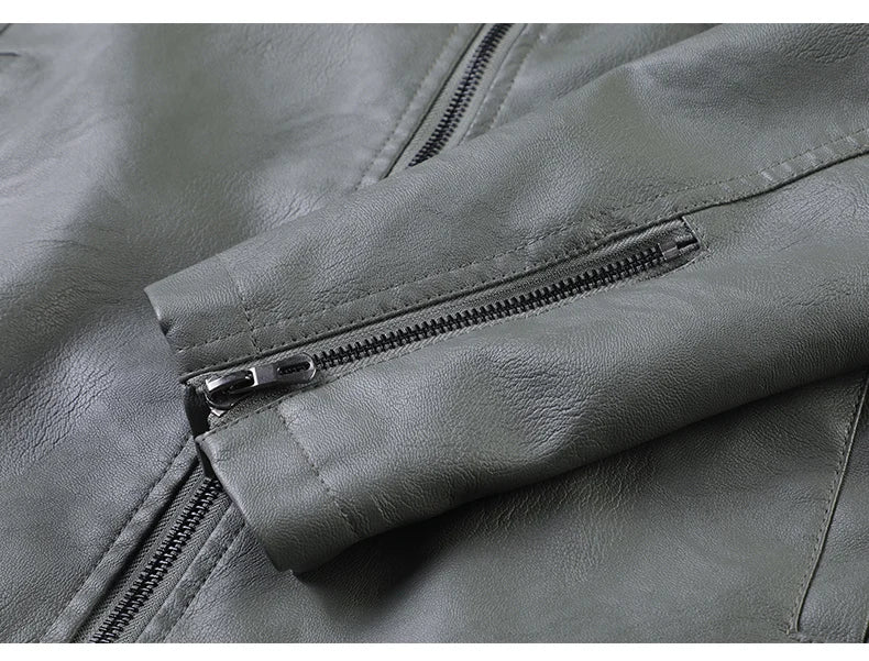 Men’s Slim-Fit Leather Jacket – Retro Lapel Coat | Stylish Spring & Autumn Casual Business Outerwear