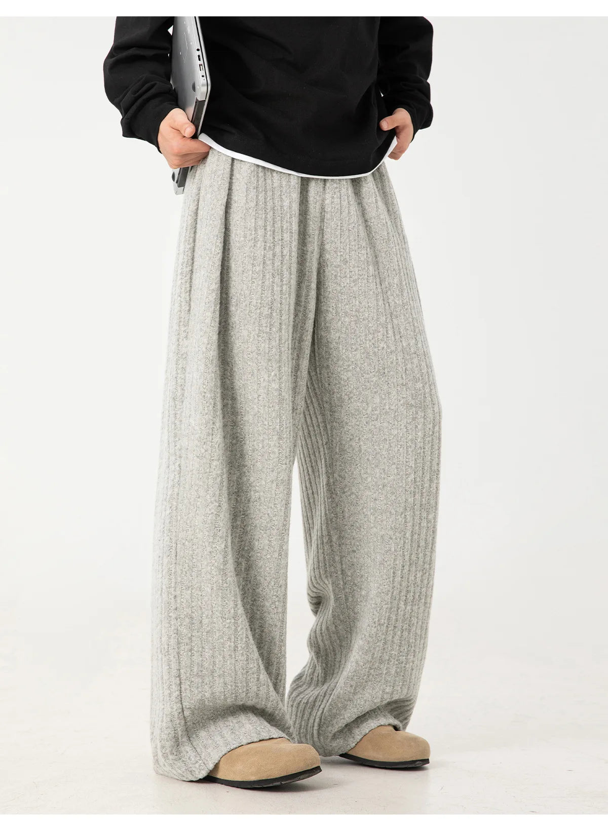 Korean Style Men’s Casual Pants – Wide Leg Streetwear