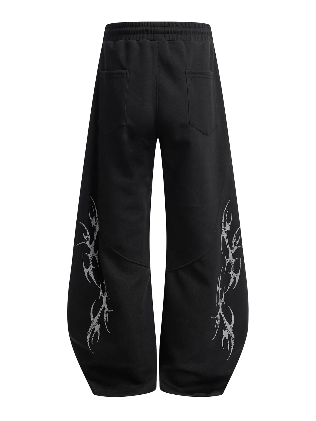 Unisex Deconstructed Print Sweatpants – Loose Wide-Leg Drawstring Trousers | American Hip-Hop Streetwear