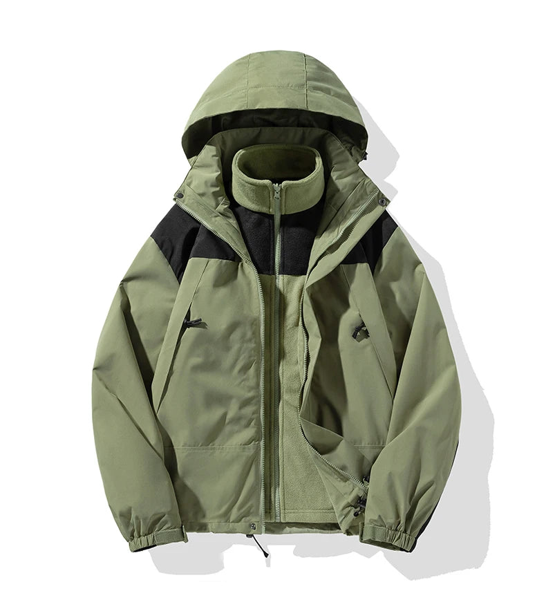 Unisex 3-in-1 Outdoor Jacket – Waterproof & Breathable Warm Winter Coat for Camping, Hiking & Skiing