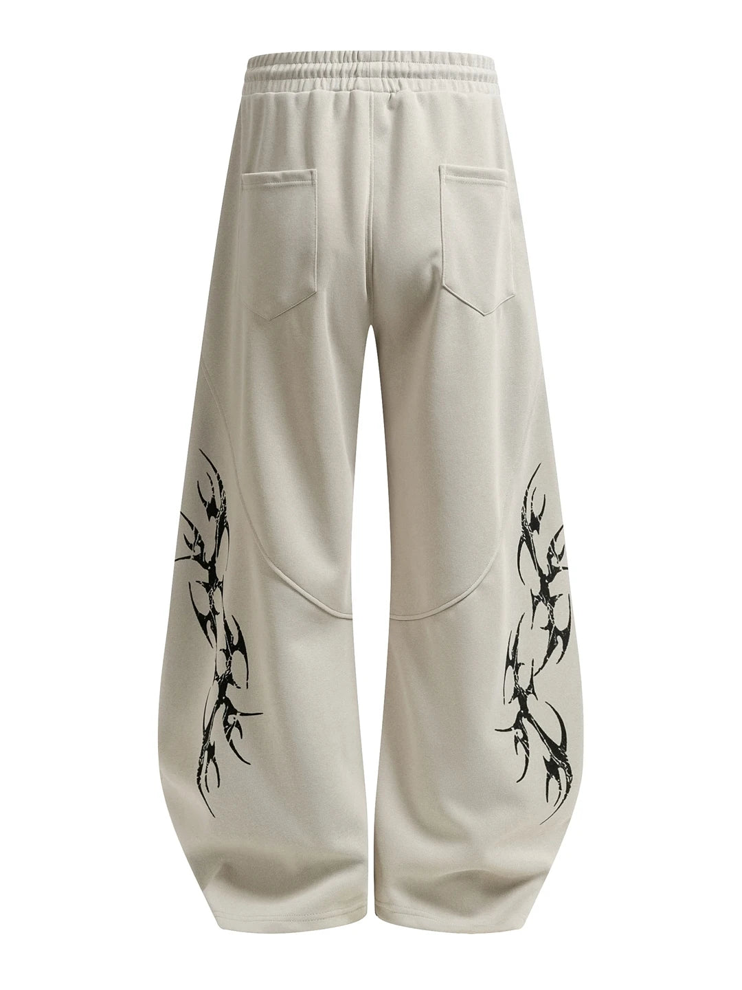 Unisex Deconstructed Print Sweatpants – Loose Wide-Leg Drawstring Trousers | American Hip-Hop Streetwear