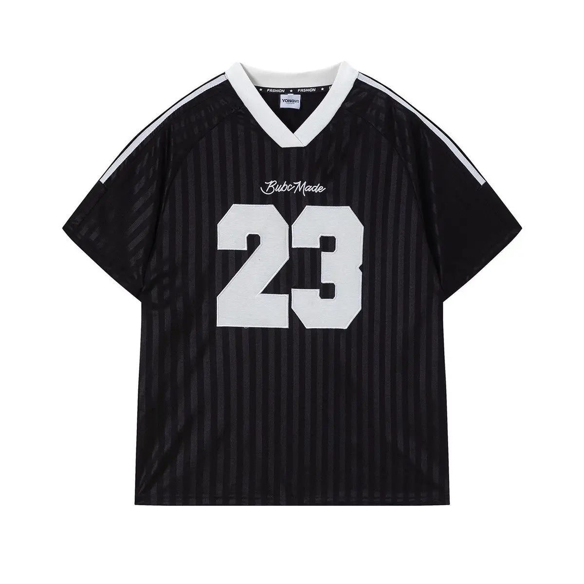 American Sports No.23 Unisex T-Shirt – V-Neck Striped Graphic Loose Fit Top