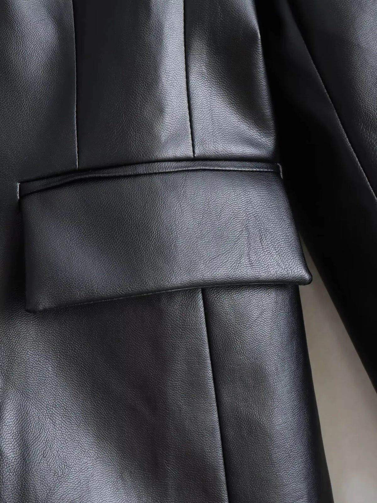Women’s Premium Leather-Look Blazer – Elegant Long-Sleeve Suit Jacket | Versatile Autumn Fashion