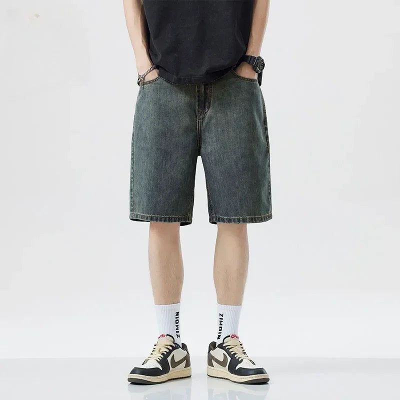 Men's Classic Stretch Denim Shorts – Straight Leg Summer Jorts