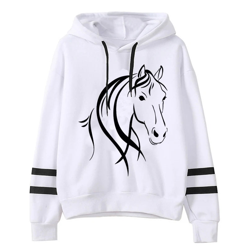 Women’s Horse Graphic Sweatshirt – Long Sleeve Pullover Sweater | High Street Casual Streetwear Fashion