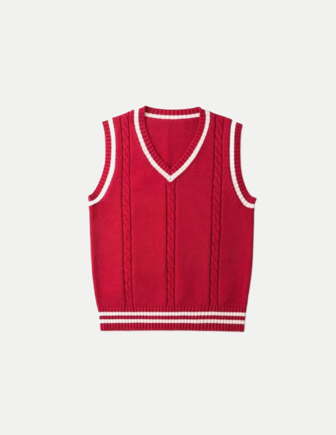 Men’s Striped Knit Vest – V-Neck Sleeveless Sweater Waistcoat | Casual Layering Top for Smart & Streetwear Looks