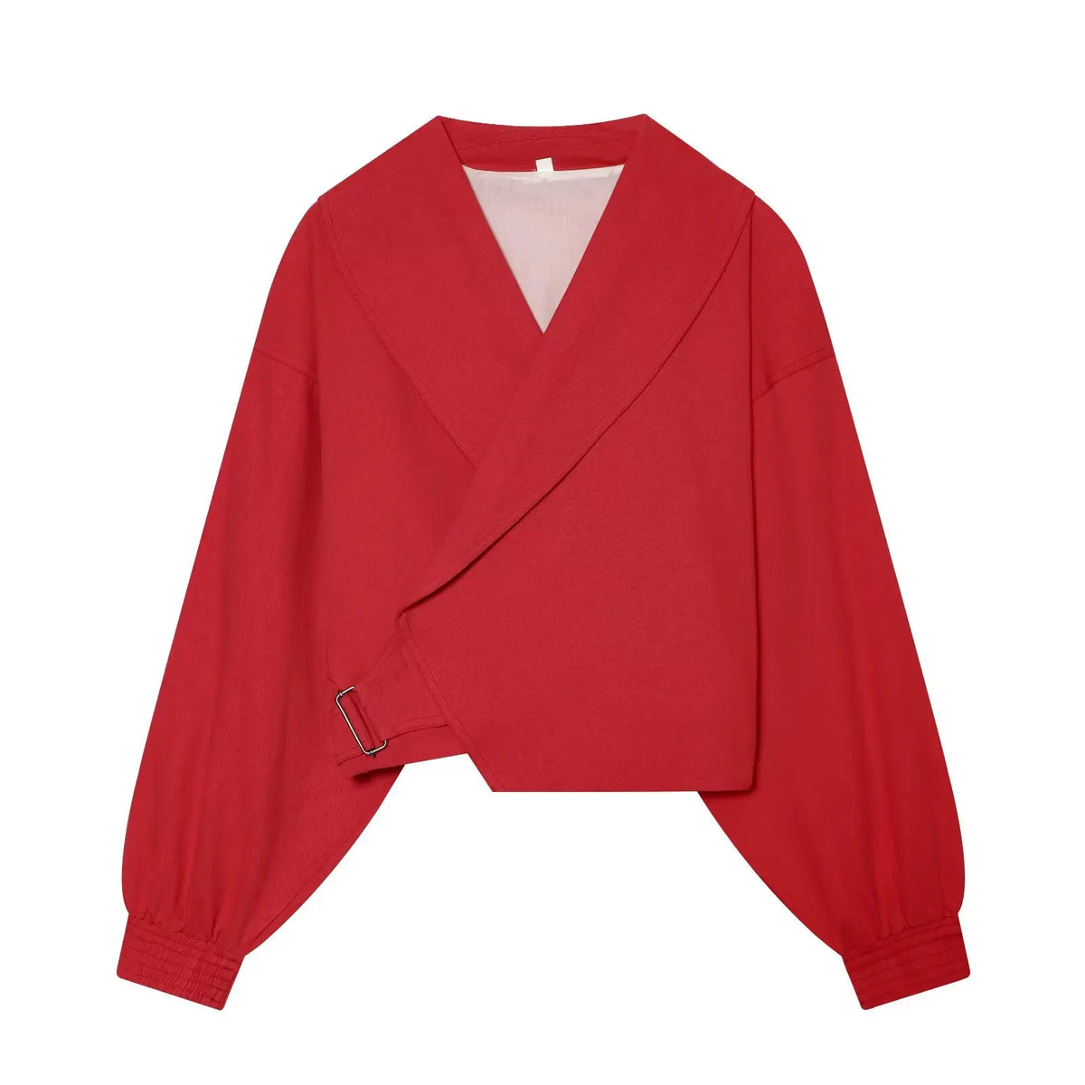 Women’s Lapel Bomber Jacket – Spring/Autumn Solid Coat
