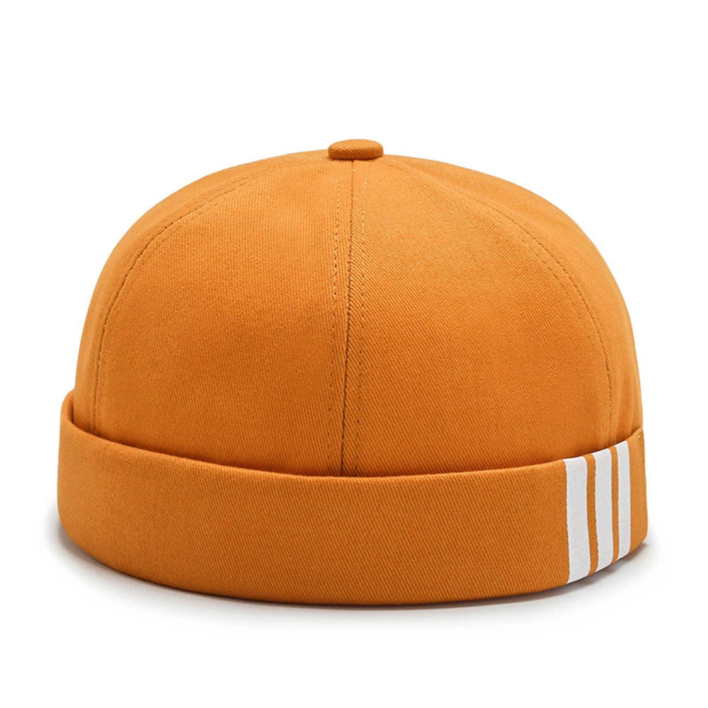 Unisex Cotton Brimless Skullcap – Retro Docker Hat, Hip Hop Streetwear Beanie for Summer & Outdoor Wear