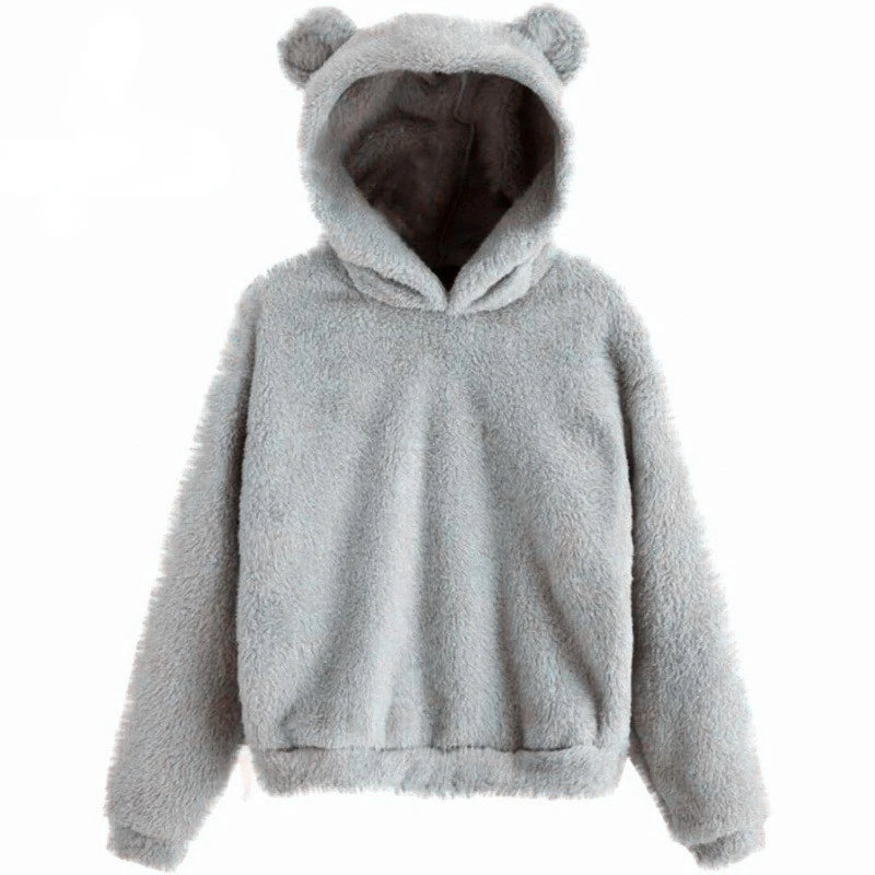 Women’s Rabbit Ear Hoodie – Cute Plush Warm Sweatshirt | Autumn & Winter