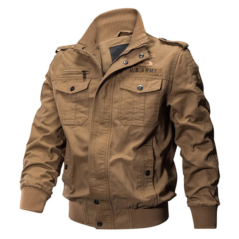 Men’s Winter Cotton Jacket – Thick Fleece-Lined Stand Collar Coat, Casual Autumn/Winter Outerwear, Sizes M–6XL