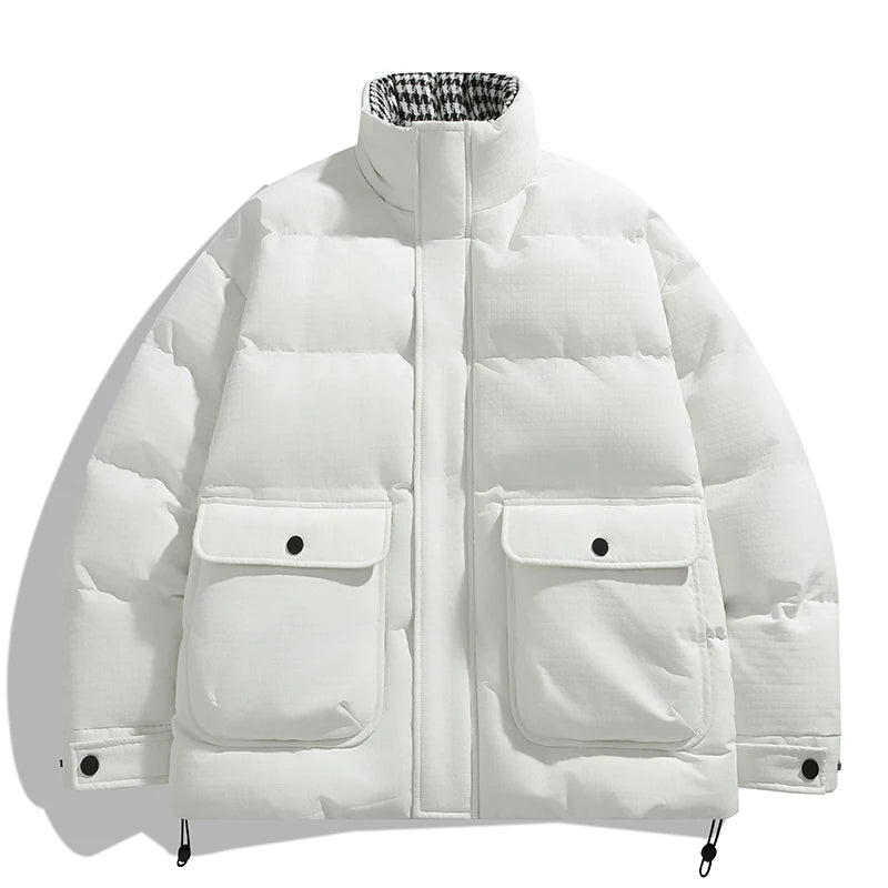 Men’s Winter Cotton Parka Jacket – Warm Windproof Solid Color Casual Coat, Cold-Weather Outdoor Outerwear