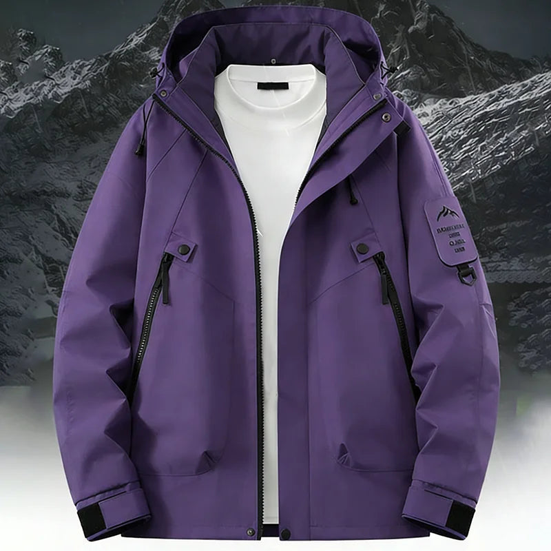 Men’s Waterproof Hooded Windbreaker Jacket – Outdoor Spring & Autumn Jacket for Cycling, Hiking, Climbing & Mountaineering