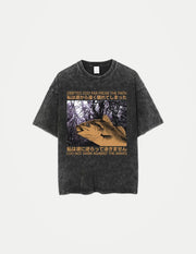 Unisex Japanese Fish Meme T-Shirt – Vintage Washed Oversized Tee | Harajuku Streetwear Graphic Top