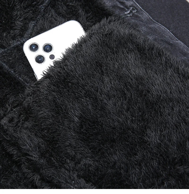 Men's Winter Hooded Denim Jacket – Fleece Thick Thermal Warm Coat