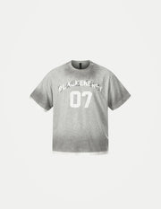 Men’s Retro Letter Print T-Shirt – Loose Fit Cotton Short Sleeve Fake Two-Piece Casual Tee