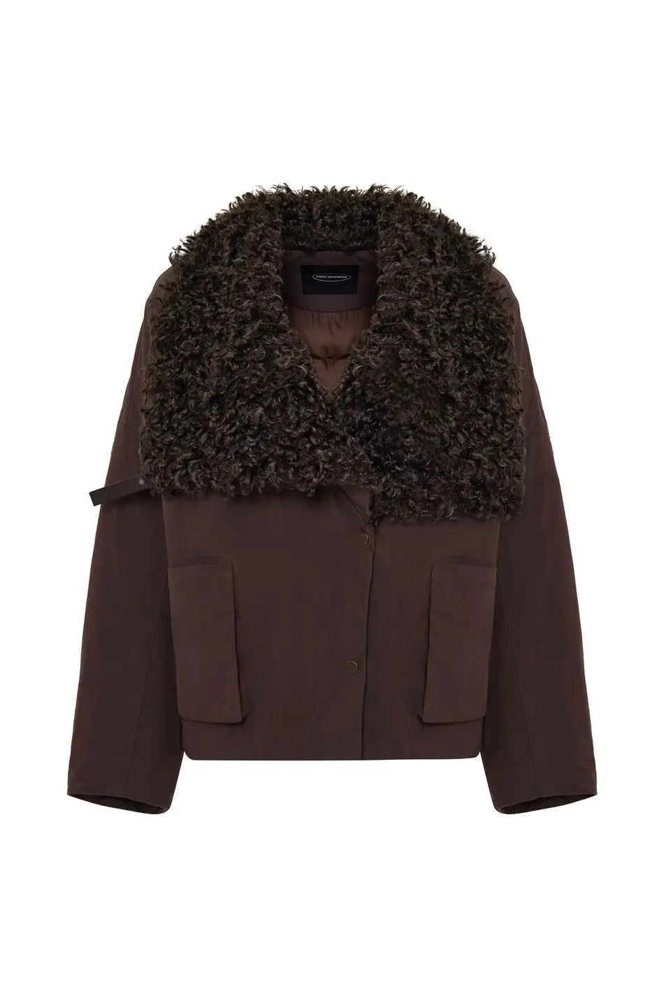 Laur Women’s Oversized Faux Fur Jacket – Short Loose Coat with Curly Fur Collar, Casual Autumn & Winter Outerwear