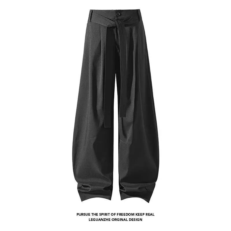 Men’s Old Money Straight-Leg Trousers – White Casual Pants | Korean-Inspired Spring 2026 Style, M–5XL