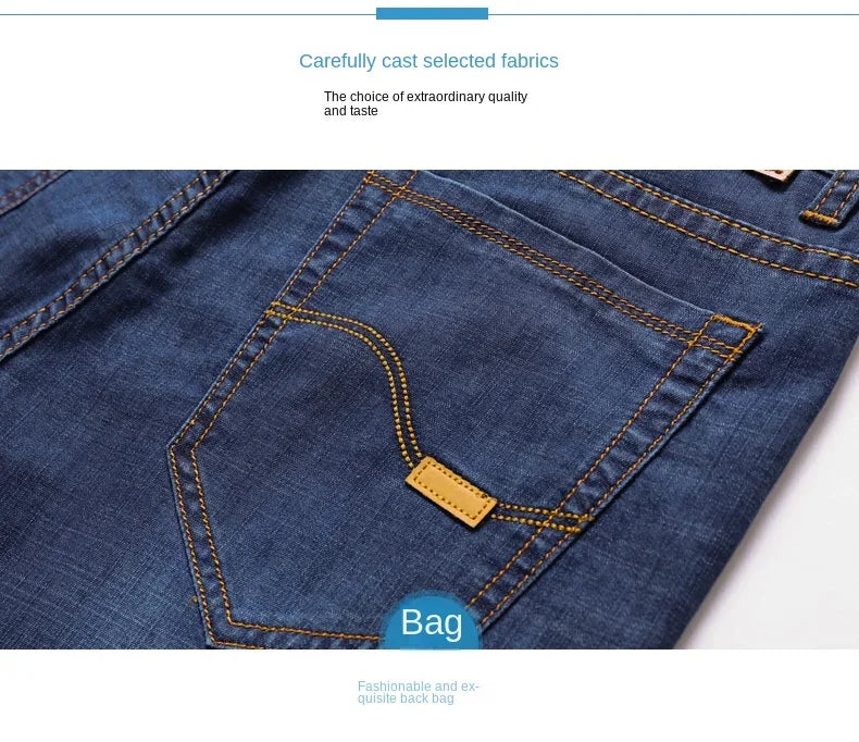 Men's Casual Knee-Length Denim Shorts – Loose Multi-Pocket Straight-Cut Summer Jorts